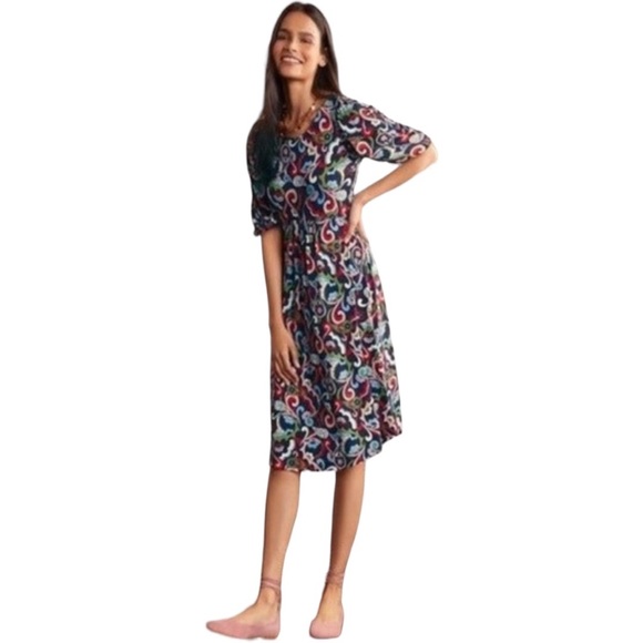 Boden | Dresses | Boden Lily Paisley Puff Sleeve Jersey Dress | Poshmark